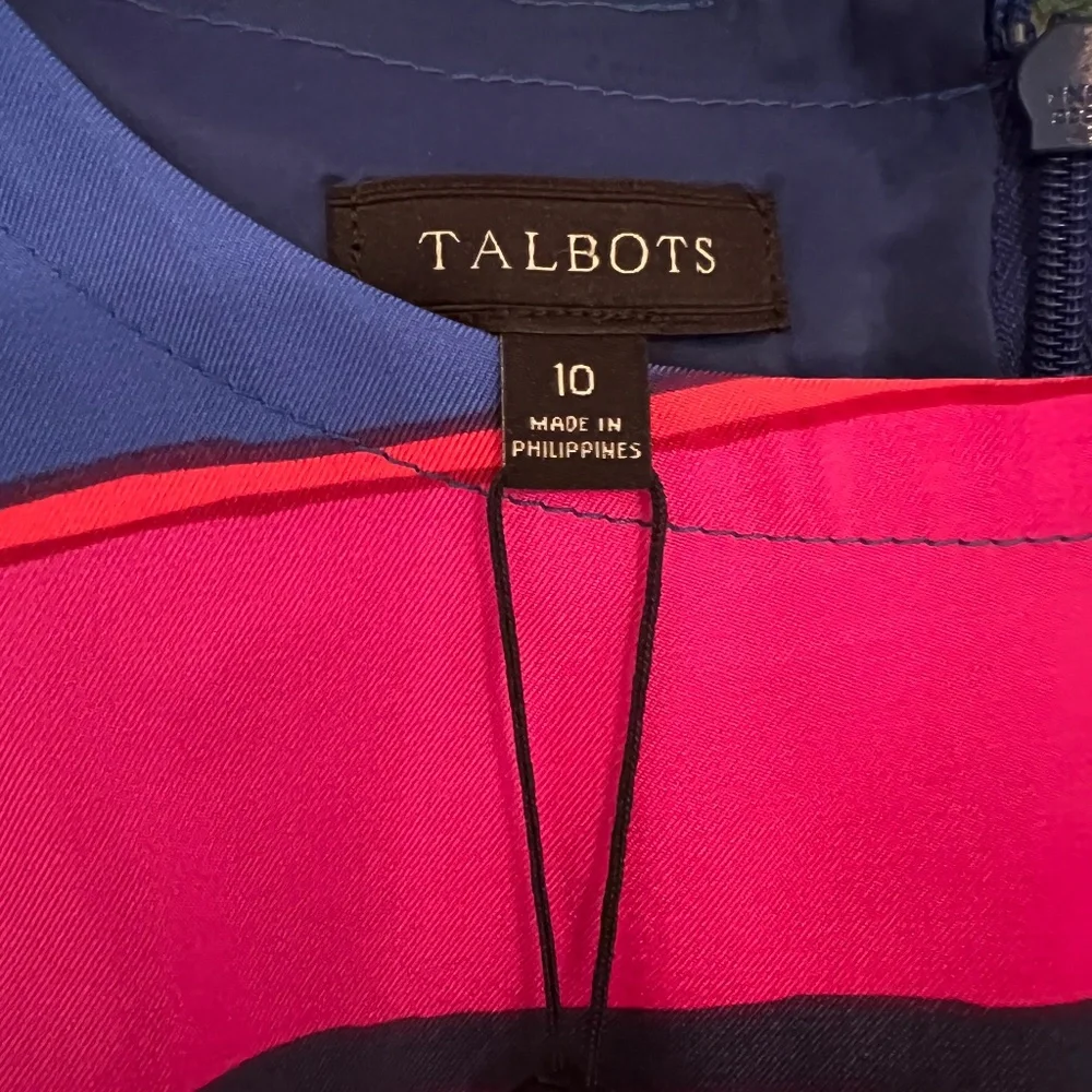 TALBOTS NWT Ladies Sleeveless Striped Dress, SZ10 - Picture 3 of 9